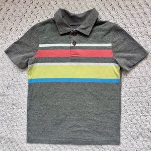 🤩 3 for 15 💲 Jumping Beans Gray Polo, horizontal stripes- size 6